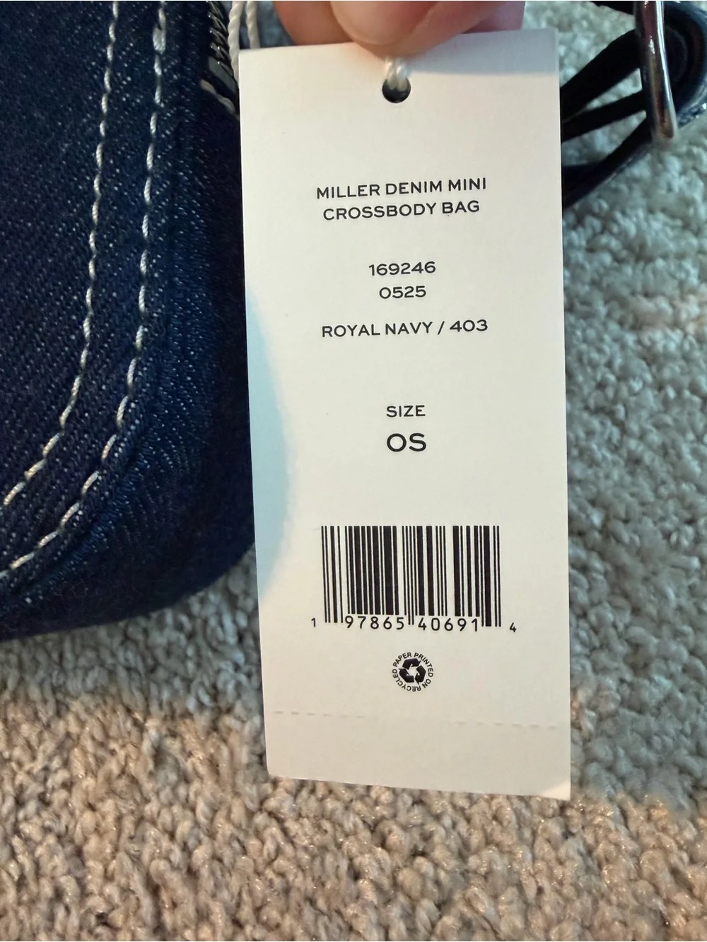 Tory Burch Miller Denim Camera Crossbody with Jacquard Logo Strap